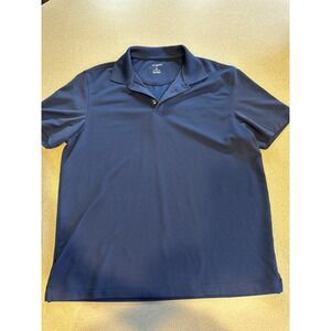 Van Heusen Air Classic Fit Medium Men's Blue Collared T Shirt Polo Short Sleeve